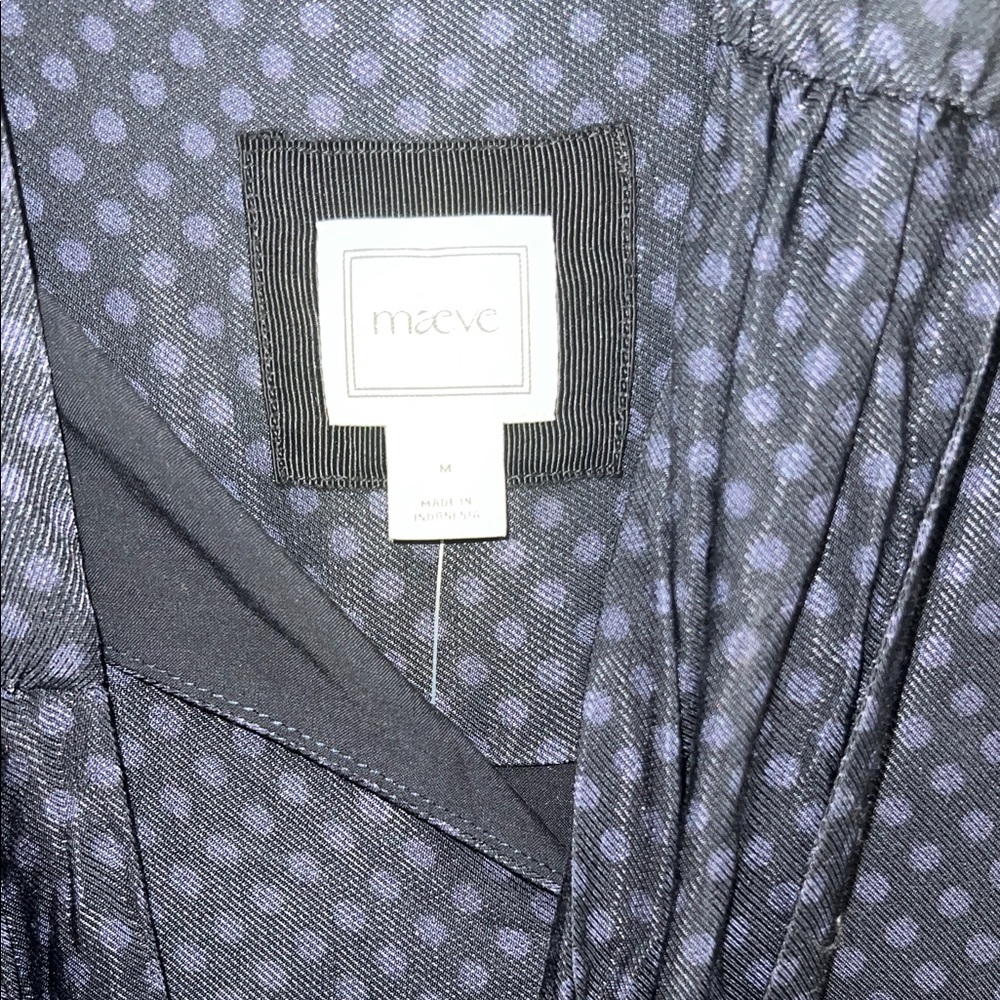 Maeve Black Swing Dress with Blue and Tan Swirl Hem - Picture 4 of 4